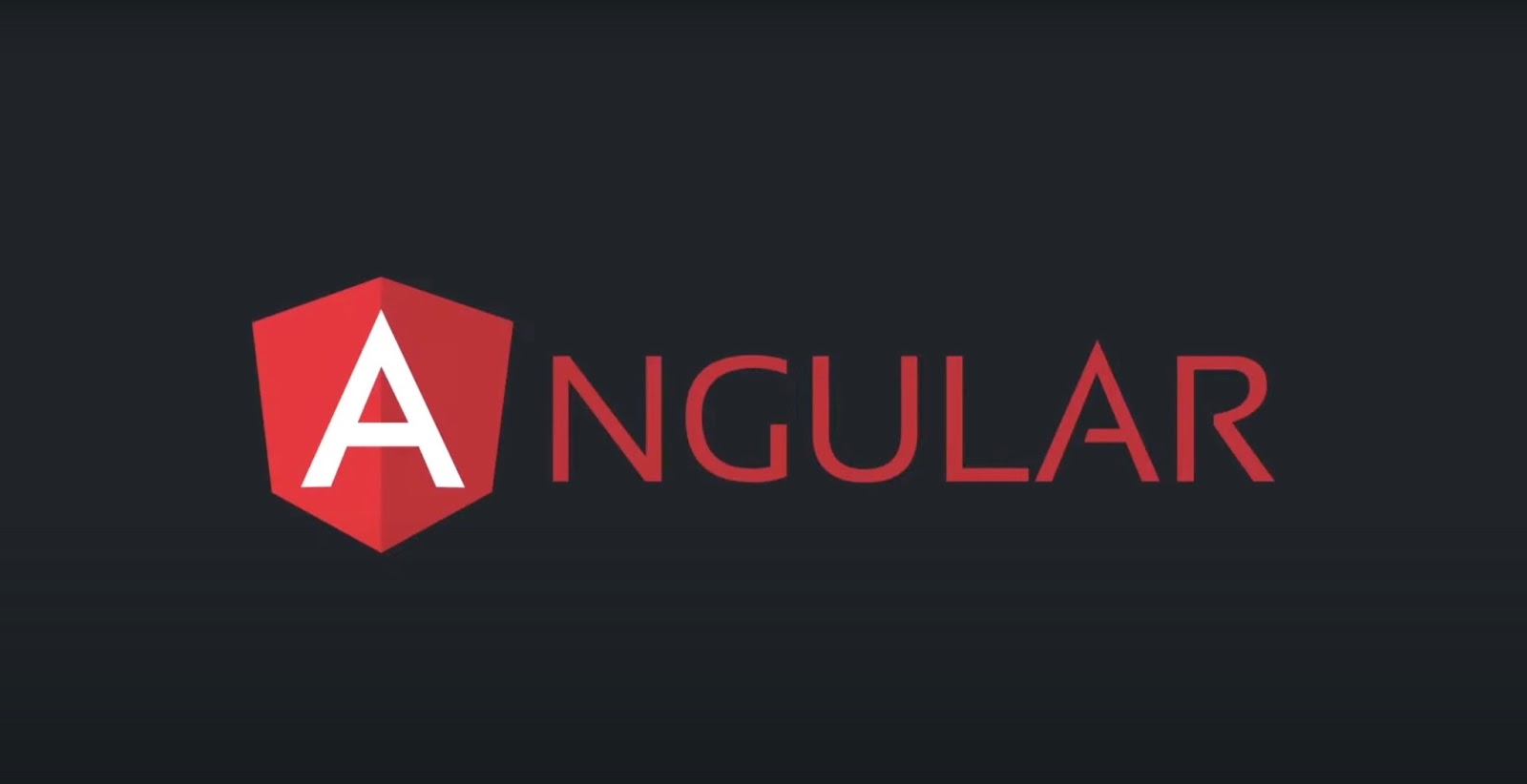 Angular logo on black background